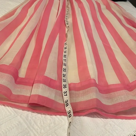 One of a kind, vintage pink and white striped dress, slip Size 4-6. 💖 - Picture 11 of 11